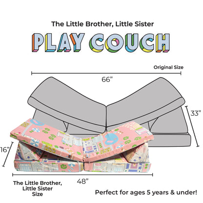 Children's Play Couch and Doll House Set for Toddlers and Young Siblings