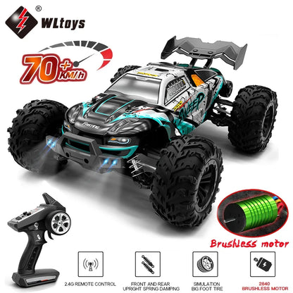 1:16 Scale 4WD RC Car with LED Remote Control - High-Speed Drift Monster Truck for Kids, 70KM/H or 50KM/H, Compatible with 144001 Toys