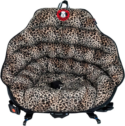 Dog Car Seats for Small and Medium Dogs | Travel Booster Pet Seat | Crash-Tested Dog Bed for Cars | Compatible with Seat Belt Harness | Ideal for Dogs up to 30Lbs (Leopard with Black Trim)