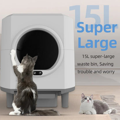 HEYBO Automatic Cat Litter Box Closed — Self-Cleaning & Quiet Operation