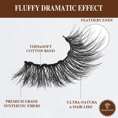 Magnetic Eyelashes with Eyeliner, Cat-Eye Magnetic Lashes Kit with Applicator,Most Natural Looking,Reusable Fake Eye Lash, 4 Brown Strongest Waterproof Liquid Liner,