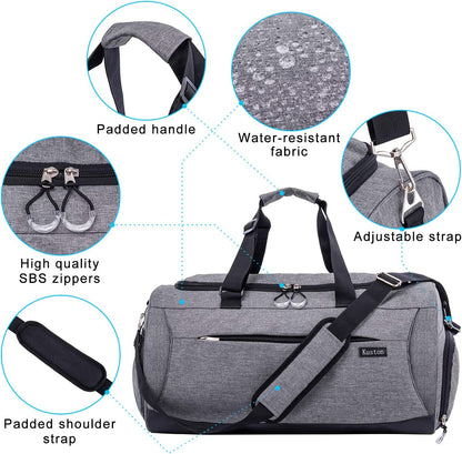 Premium Unisex Gym Duffel Bag with Dedicated Shoe Compartment and Waterproof Pocket
