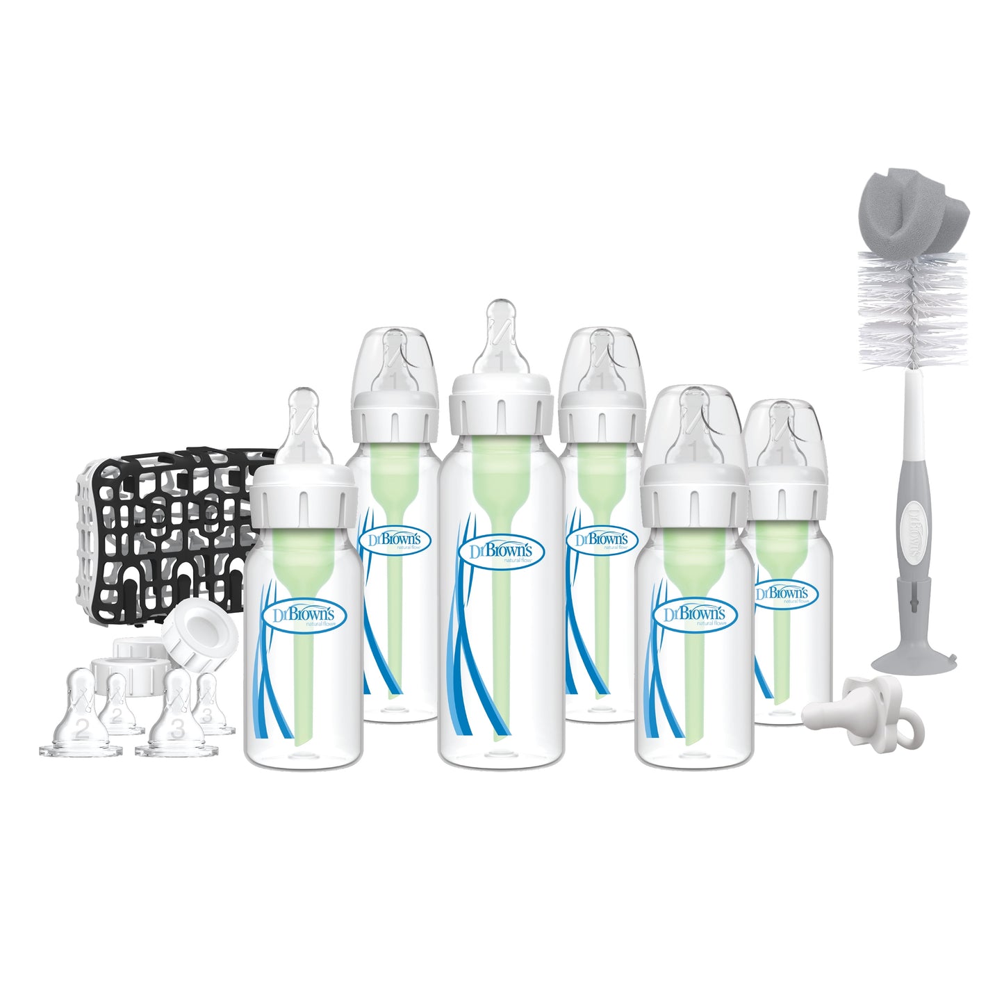 Natural Flow Anti-Colic Options+ Deluxe Bottle Gift Set - BPA-Free and Ideal for Newborns