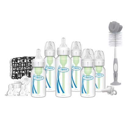 Natural Flow Anti-Colic Options+ Deluxe Bottle Gift Set - BPA-Free and Ideal for Newborns