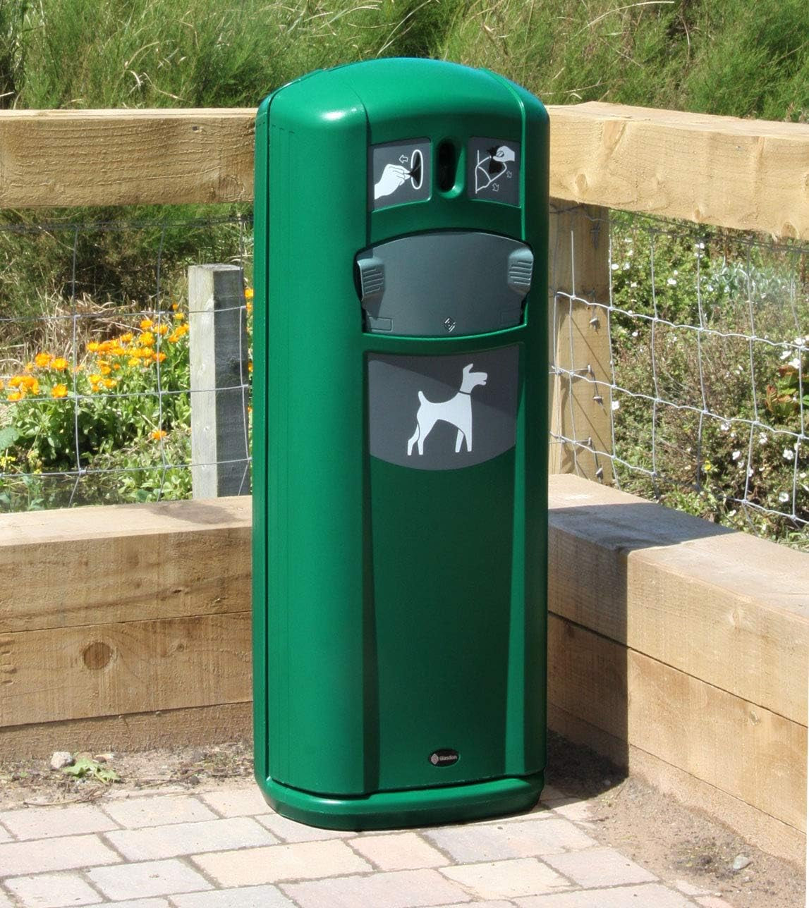 Retriever City Pet Waste Station with Bag Dispenser and Ground Fixing Kit - 9 Gallon Dog Waste Disposal Solution - Includes 1000 Dog Waste Pickup Bags in Deep Green (Available in 3 Colors)