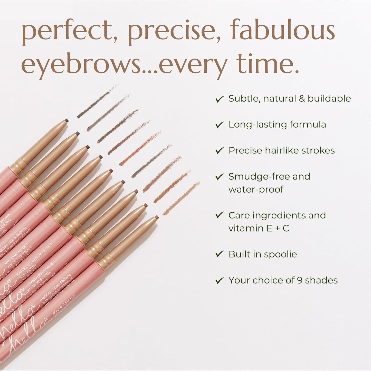 Eyebrow Pencil – Easy-To-Use Brow Definer for Shaping, Filling & Blending – Long-Wear Ebony Eyebrow Pencils for Women with Precise Tip (Ebony)