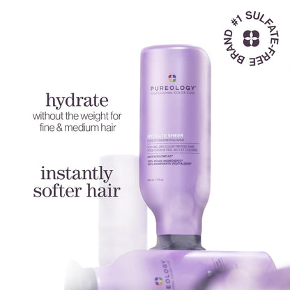 Hydrate Sheer Conditioner - Lightweight Hydrating Conditioner for Fine or Dry Color-Treated Hair, Silicone-Free & Vegan