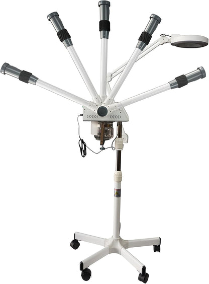 Professional Facial Steamer with LED Magnifying Lamp - 2 in 1 Digital Controls, Aromatherapy, Esthetician Supplies for Beauty Salon, Spa Equipment, and Home Use- Combo Unit
