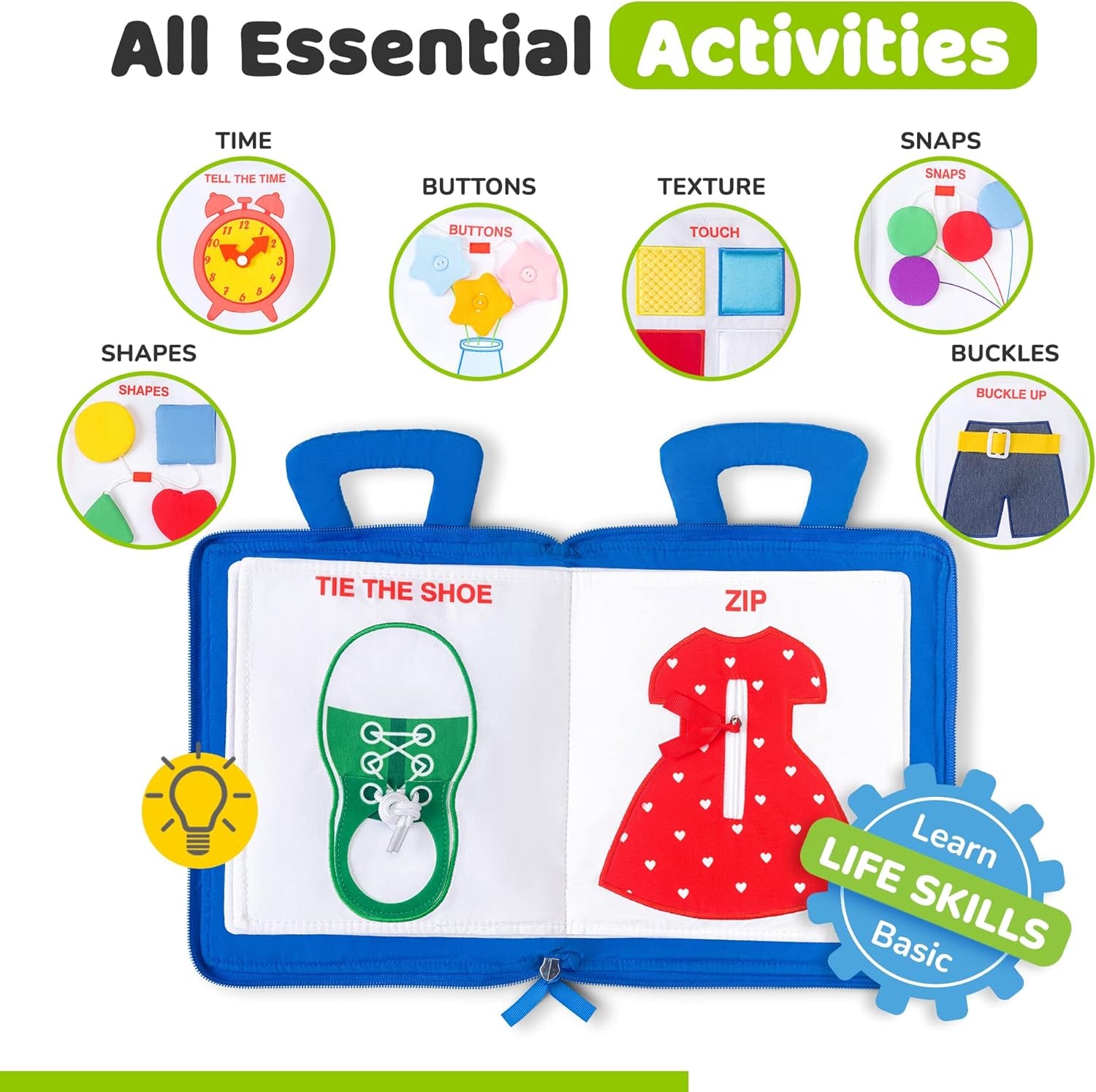 Montessori-Inspired Busy Book for Toddlers Aged 1-3 - Engaging Airplane Activities and Quiet Time Learning for Boys and Girls