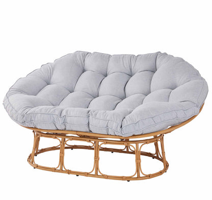 Double Papasan Accent Chair in Grey Linen