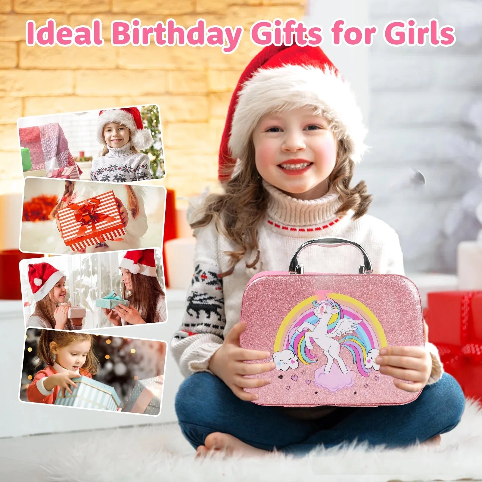 Kids Makeup Set for Girls Washable Real Cosmetic, Safe & Non-Toxic Little Girl Makeup Kit Toys for Girls 3 4 5 6 7 8 9 10 Year Old Birthday Gift for Kids Toddler Girl