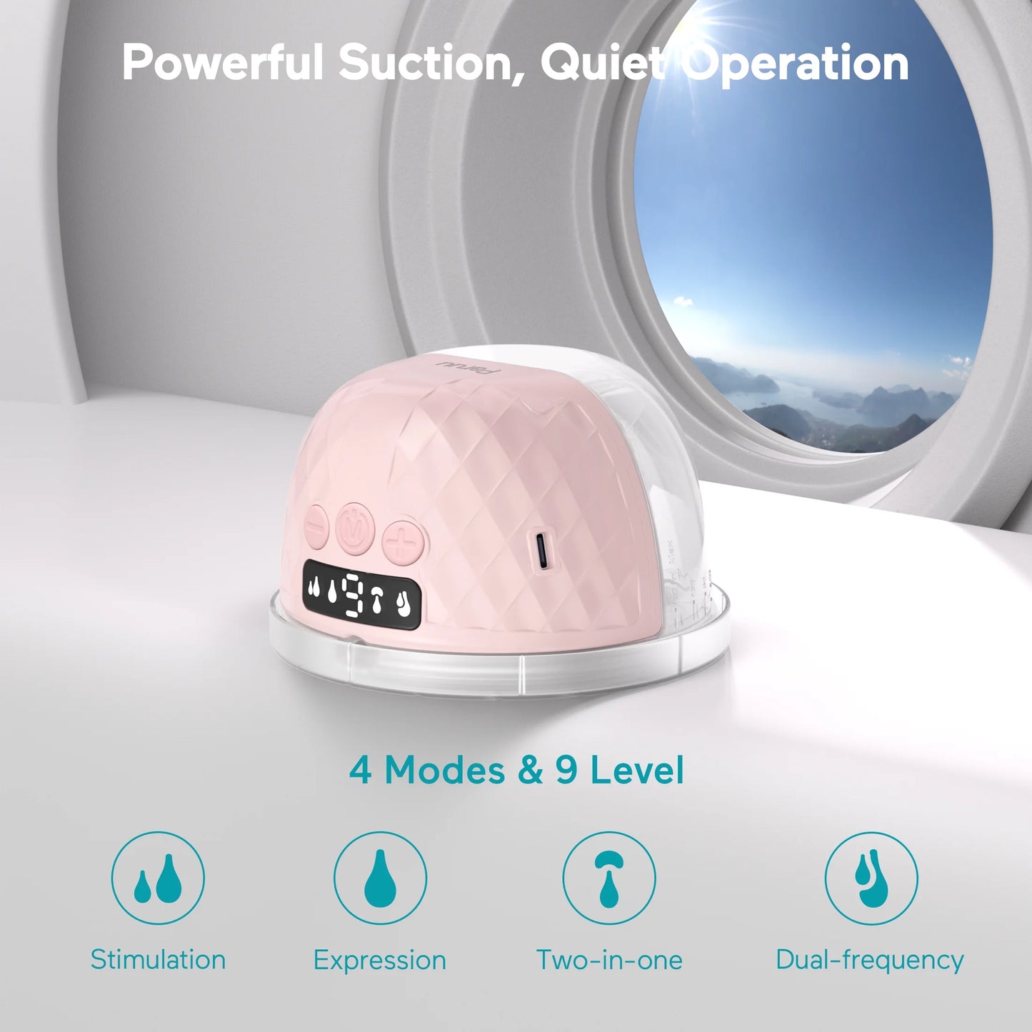 Wearable Electric Breast Pump - Hands-Free Portable Design with 4 Modes and 9 Adjustable Levels, Pack of 2