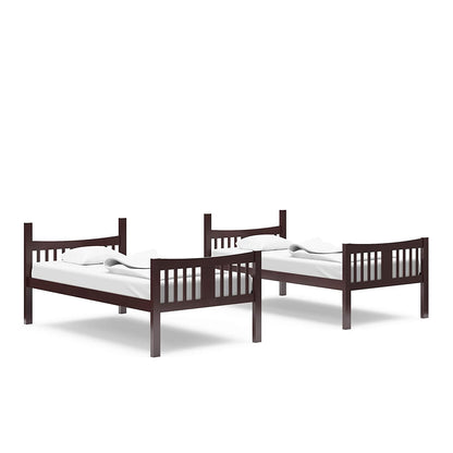 Caribou Twin over Twin Bunk Bed in Espresso - GREENGUARD Gold Certified, Convertible to Two Individual Twin Beds for Children