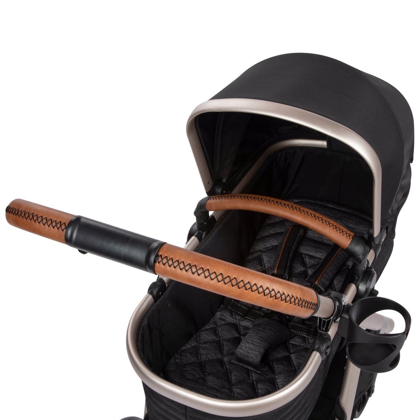 6-in-1 Modular Travel System for Infants and Toddlers in Black and Gold, Unisex Design