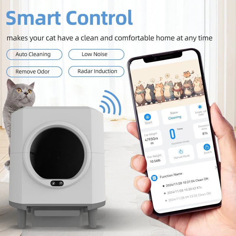 HEYBO Automatic Cat Litter Box Closed — Self-Cleaning & Quiet Operation