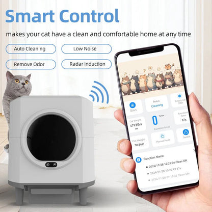 HEYBO Automatic Cat Litter Box Closed — Self-Cleaning & Quiet Operation