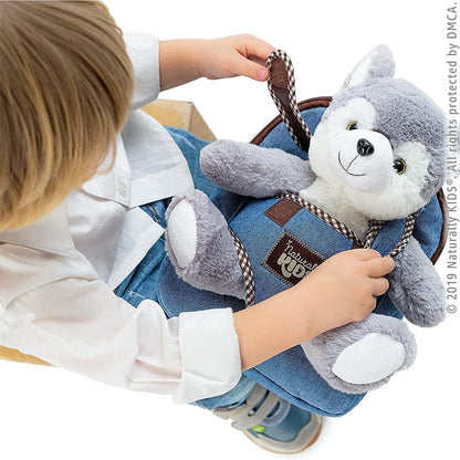 Wolf-Themed Backpack and Plush Toys for Children Aged 2-5 Years