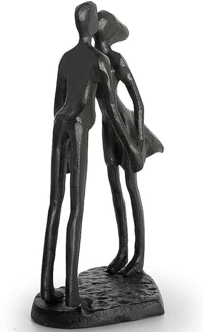 Iron Couple Sculpture for Valentine’S Day - 6 Inch Timeless Wedding Anniversary Statue, 1St to 50Th Year Love Keepsake, Home Decor for Couples