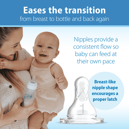 Natural Flow Anti-Colic Options+ Narrow Baby Bottle, Fox & Lion Design, 8 oz (250 ml), Level 1 Slow Flow Nipple, BPA-Free, Suitable for Newborns, Set of 2