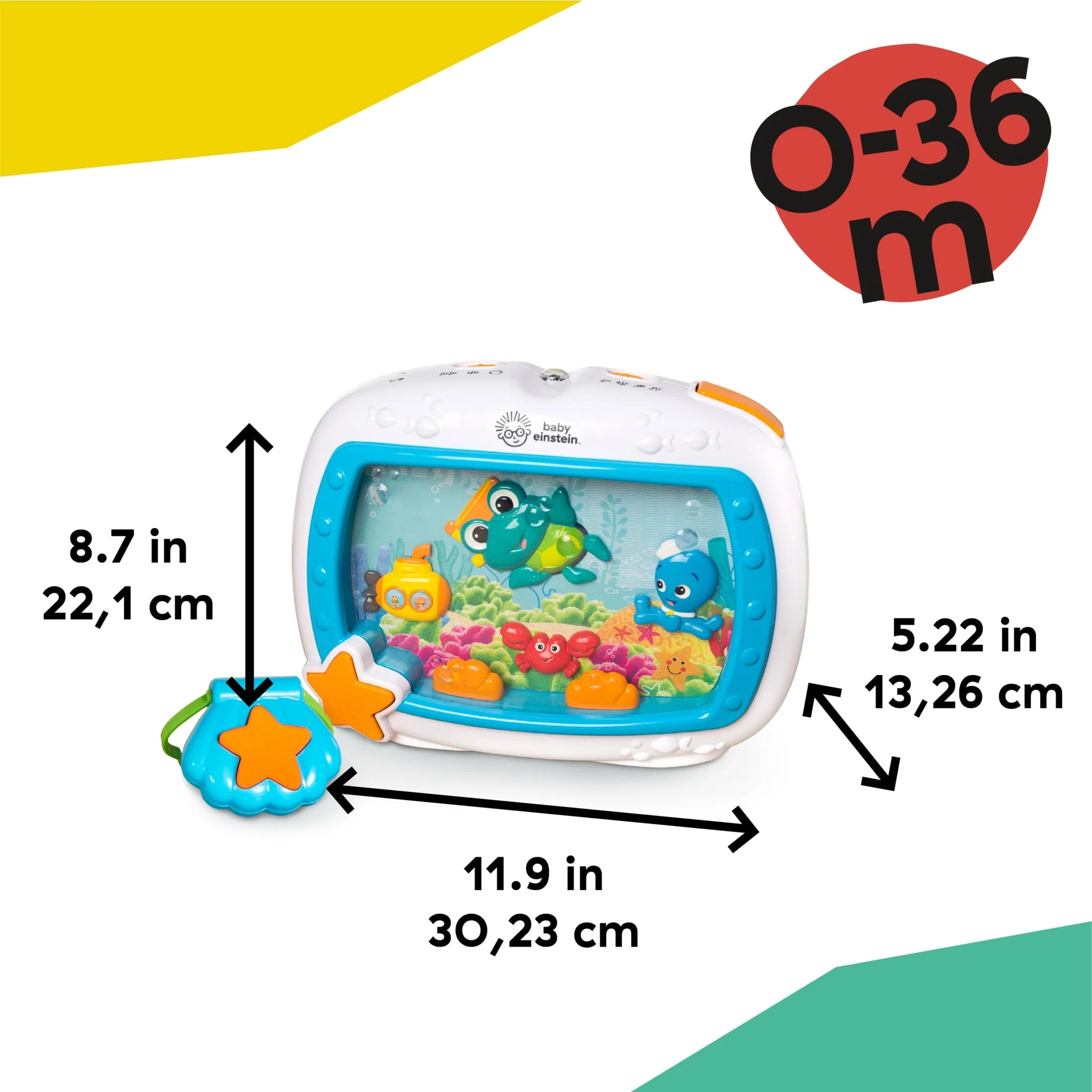 Sea Dreams Soothing Sleep Sound Machine with White Noise and Remote Control for Infants and Children, Multicolor, Ages 0 Months and Up