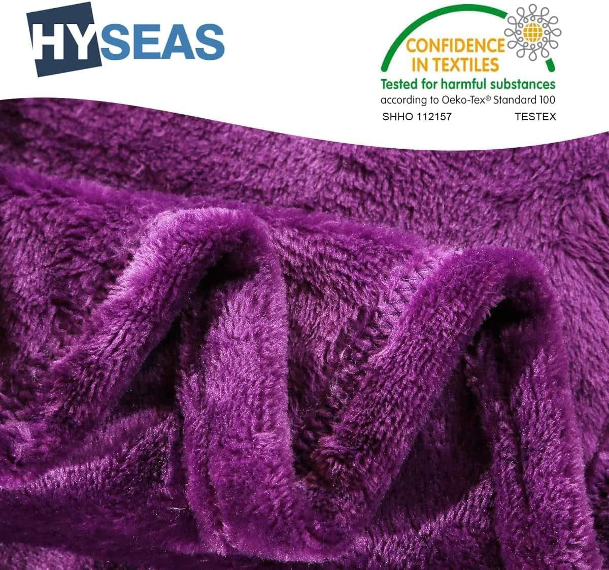 Purple Flannel Fleece Throw Blanket - Ultra-Soft Plush Microfiber Solid Blanket for Couch, Bed, Chair, and Sofa - Cozy Lightweight Design - 50x60 Inches