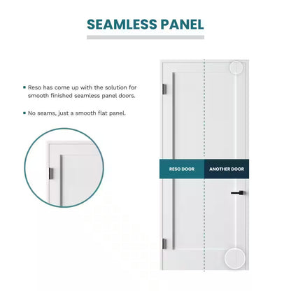 18 In. X 80 In. Right-Handed Solid Core White Primed Composite Single Prehung Interior Door Black Hinges