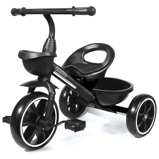 KRIDDO Kids Tricycle for 2-5 Year Olds - Gift for Toddlers - Black