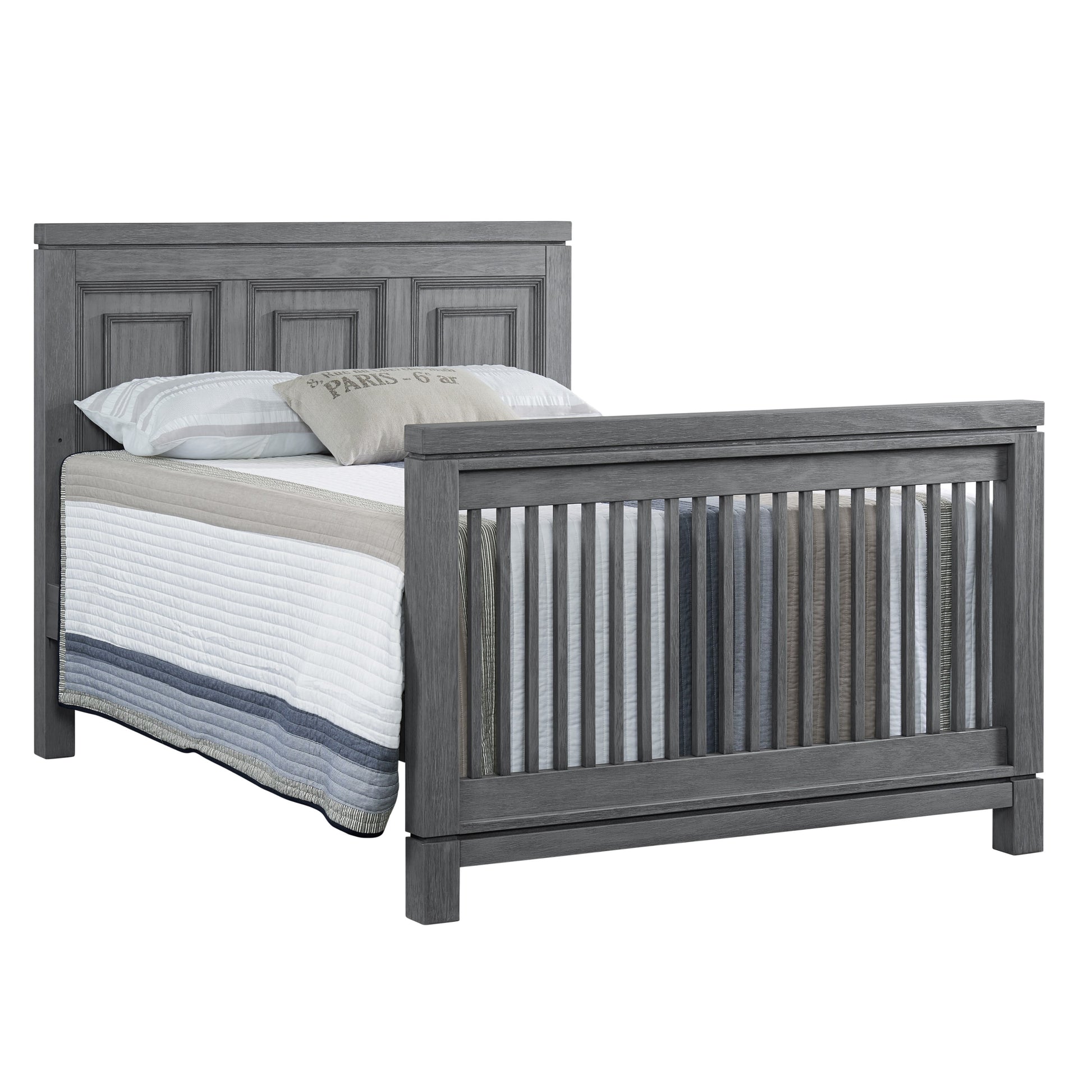 Manchester 4-in-1 Convertible Crib in Rustic Gray, GREENGUARD Gold Certified for Enhanced Safety and Quality