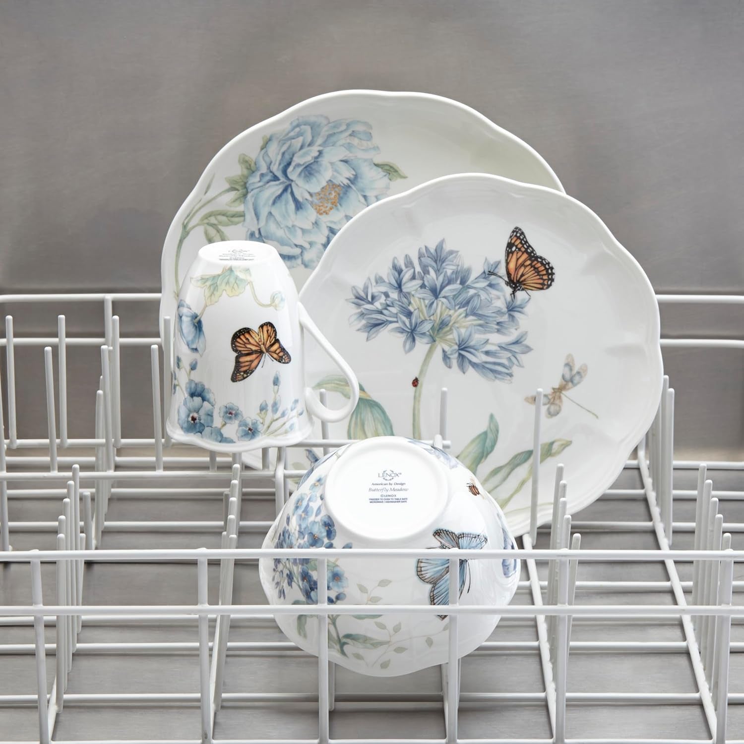 833421 Butterfly Meadow Blue 4-Piece Place Setting