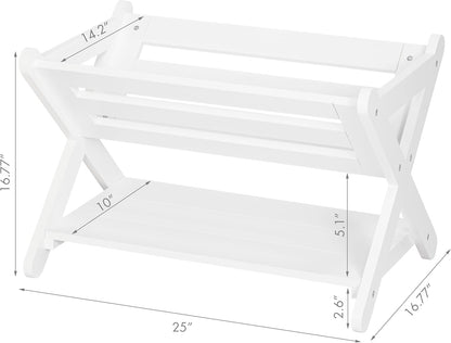 Children's Bookshelf with Caddy - Toddler Book Storage Organizer for Kids' Rooms, Nurseries, and Playrooms in White