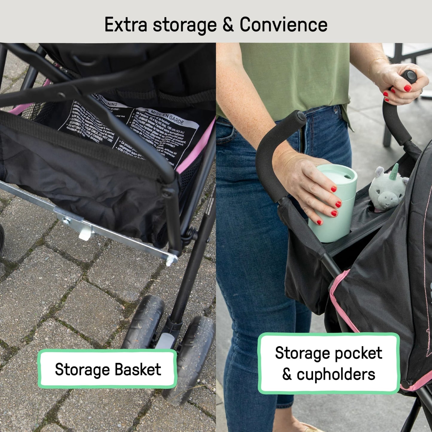 Summer 3D Mini Lightweight Umbrella Stroller - Compact Folding Design, Reclining Seat, Canopy, Supports Up to 45 Pounds, Ideal for Travel, Pink