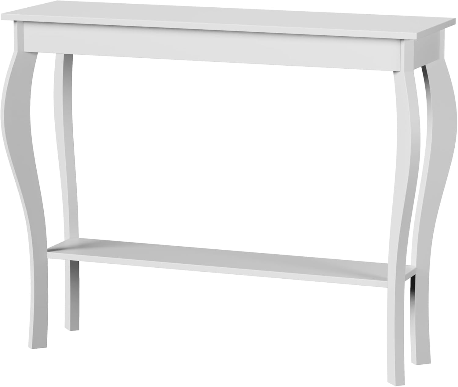 Narrow White Console Table - Elegant Accent Sofa Table for Entryway