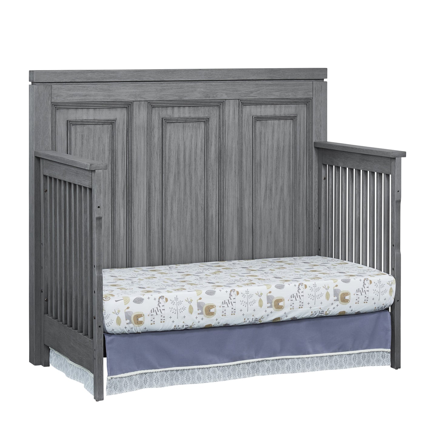 Manchester 4-in-1 Convertible Crib in Rustic Gray, GREENGUARD Gold Certified for Enhanced Safety and Quality