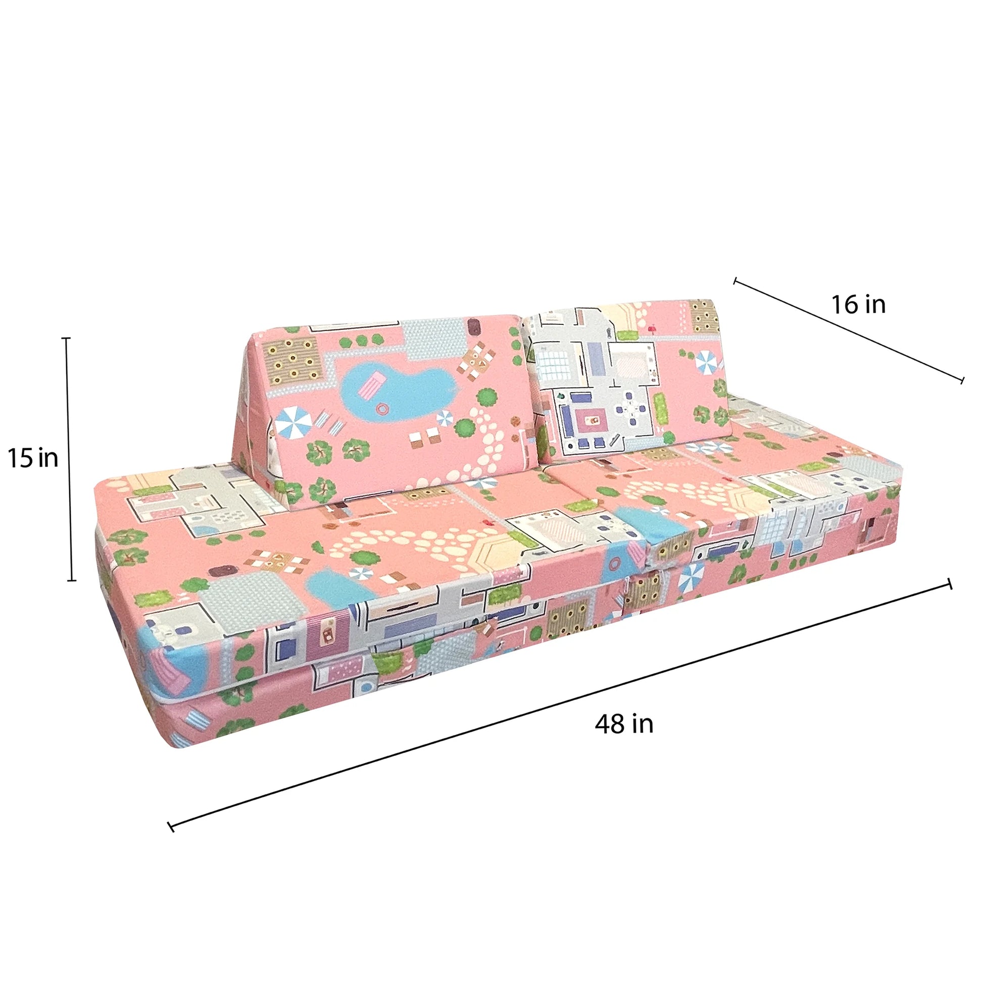 Children's Play Couch and Doll House Set for Toddlers and Young Siblings