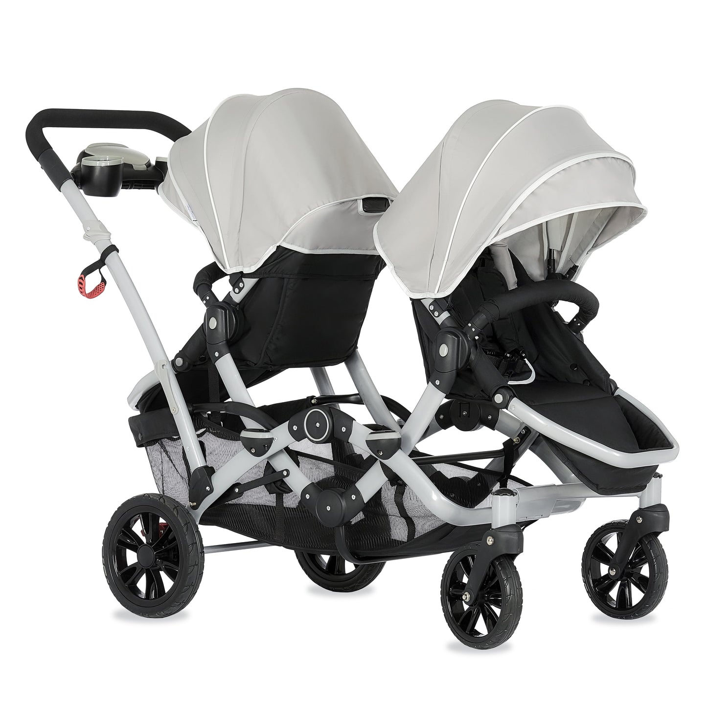 Track Tandem Stroller - Face-to-Face Design in Light Grey