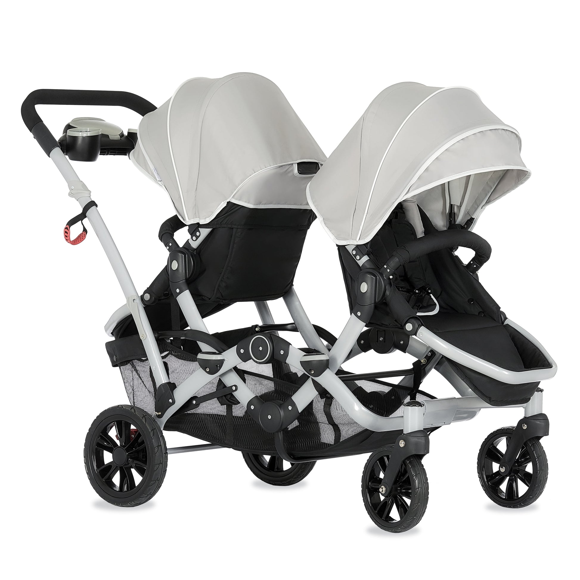 Track Tandem Stroller - Face-to-Face Design in Light Grey