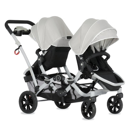 Track Tandem Stroller - Face-to-Face Design in Light Grey