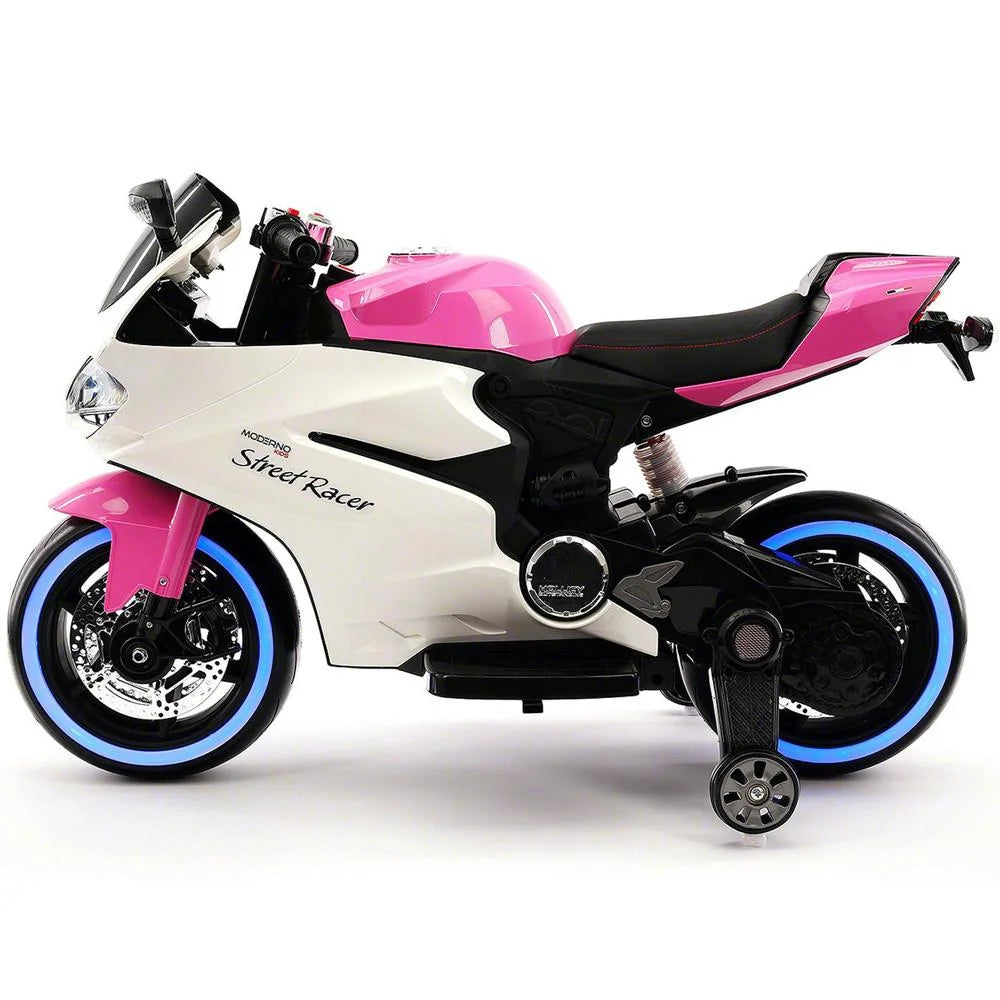 2023 Ducati Style Ride on Toy Motorcycle Car for Kids 12V Battery Powered Pink