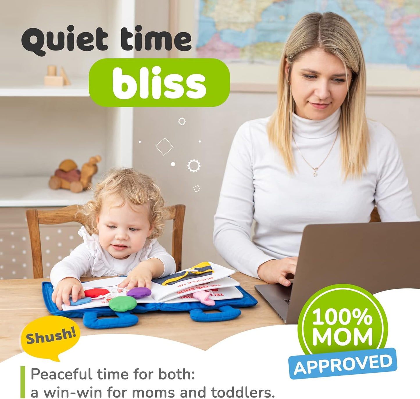 Montessori-Inspired Busy Book for Toddlers Aged 1-3 - Engaging Airplane Activities and Quiet Time Learning for Boys and Girls