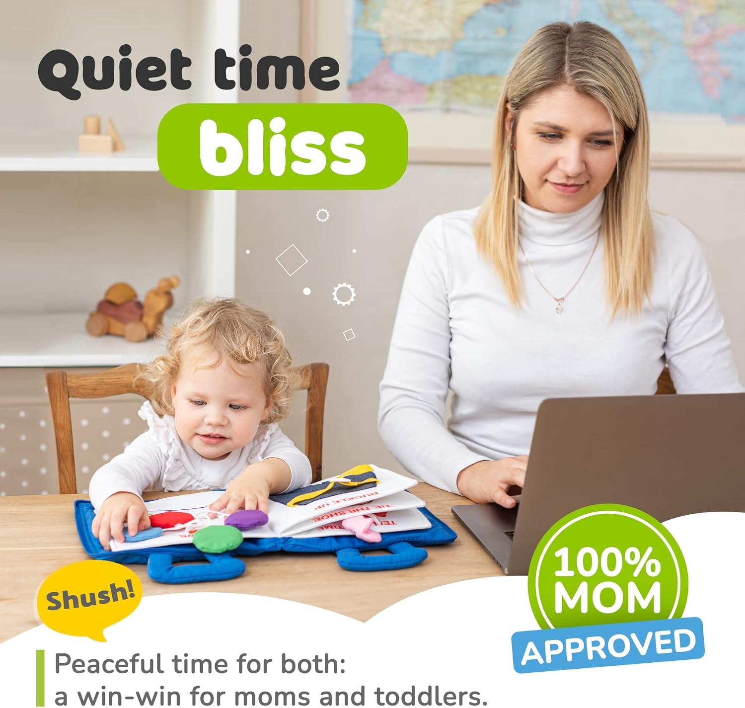 Montessori-Inspired Busy Book for Toddlers Aged 1-3 - Engaging Airplane Activities and Quiet Time Learning for Boys and Girls