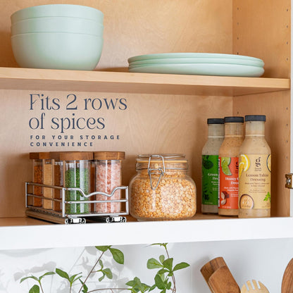 Pull Out Cabinet Organizer for Spices, Cans - Heavy Duty with Lifetime Limited Warranty- Pull Out Spice Rack- Cabinet Pull Out Shelf for Cans,Dishes, Etc, 4-1/2"W X 10-1/2"D X 2-3/4”H, Chrome