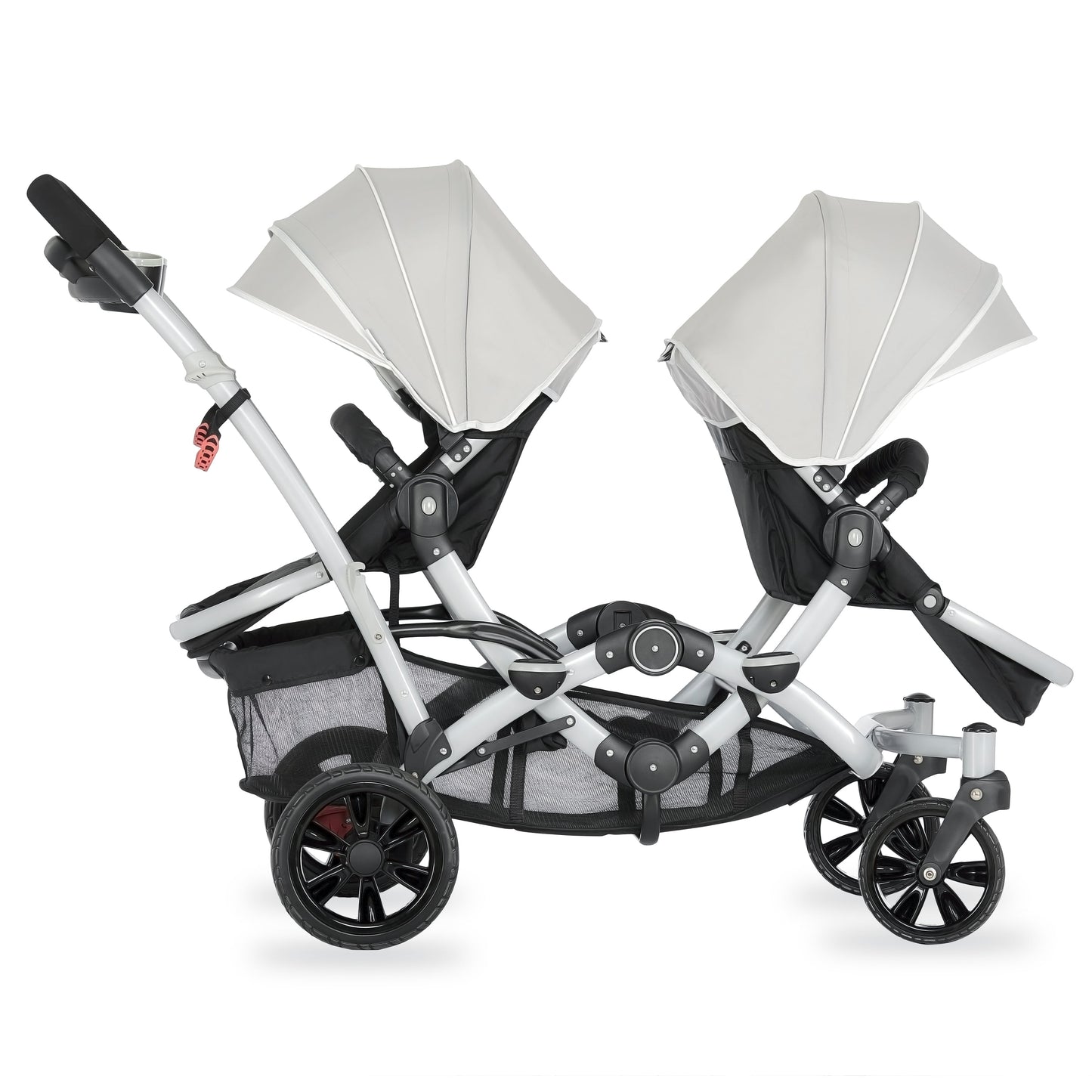 Track Tandem Stroller - Face-to-Face Design in Light Grey