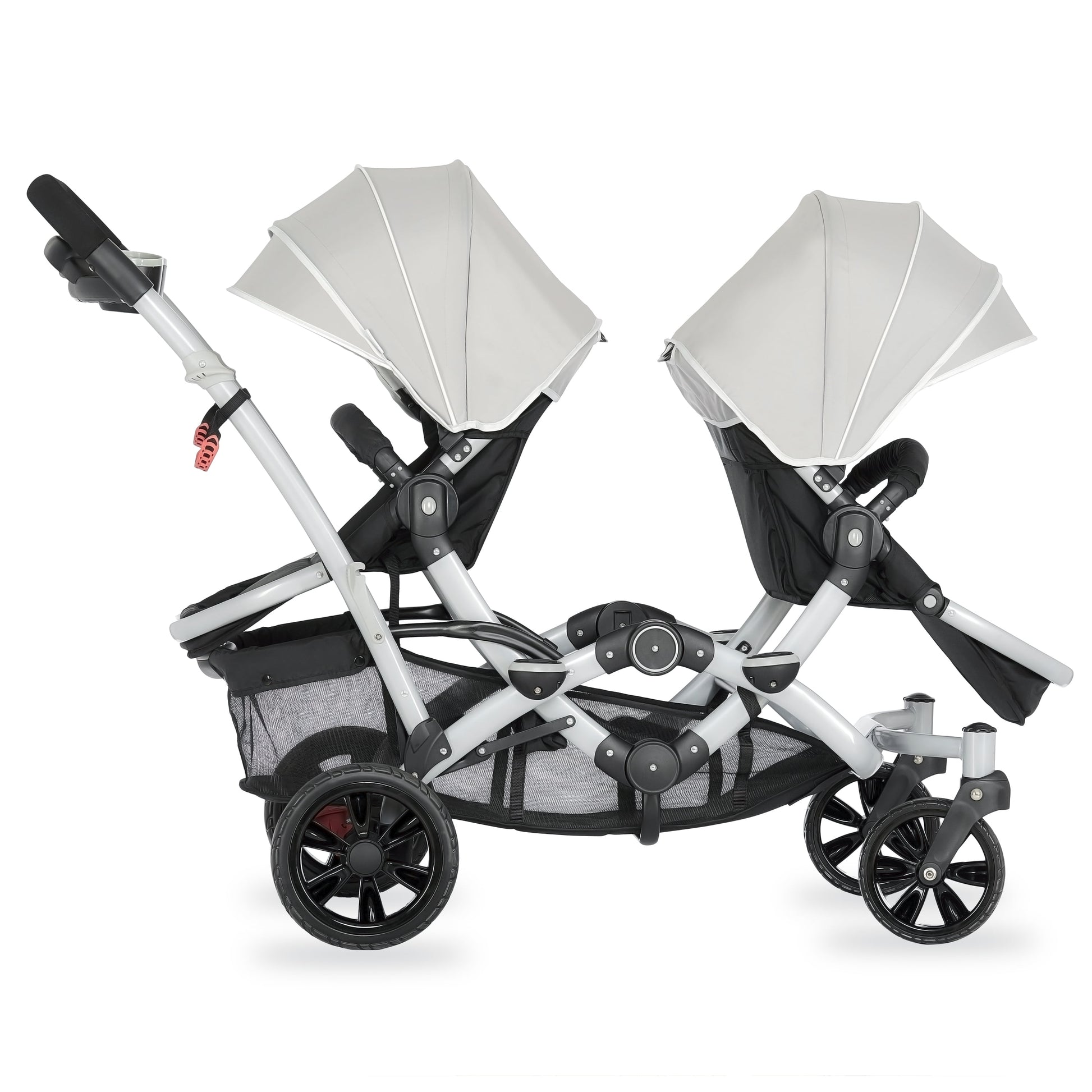 Track Tandem Stroller - Face-to-Face Design in Light Grey