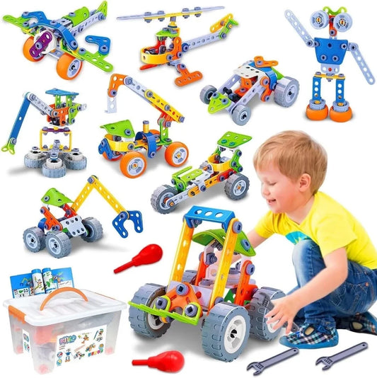 10-in-1 STEM Educational Building Set for Children Ages 4-8 - Ideal Gift for Birthdays and Christmas for Boys Ages 5-10
