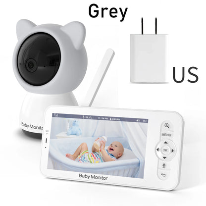 5-Inch 3MP Wireless Baby Monitor with Night Vision, Pan-Tilt-Zoom Functionality, Lullabies, and Environmental Sensors for Temperature and Humidity Monitoring