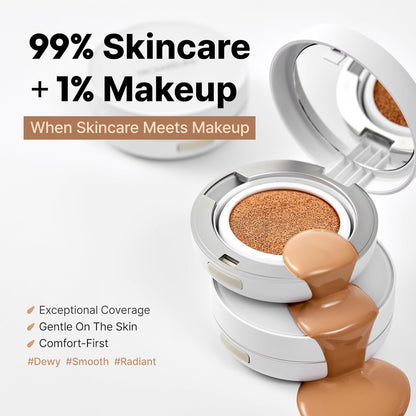 A+ Cushion Foundation (Shade 23) I Natural Coverage Foundation Makeup, Moisturizing Finish for Sensitive, Oily, Combination Skin, Skin Care Cushion I Korean Aesthetic Makeup
