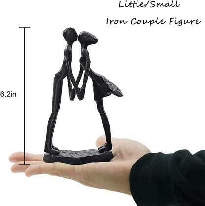 Iron Couple Sculpture for Valentine’S Day - 6 Inch Timeless Wedding Anniversary Statue, 1St to 50Th Year Love Keepsake, Home Decor for Couples