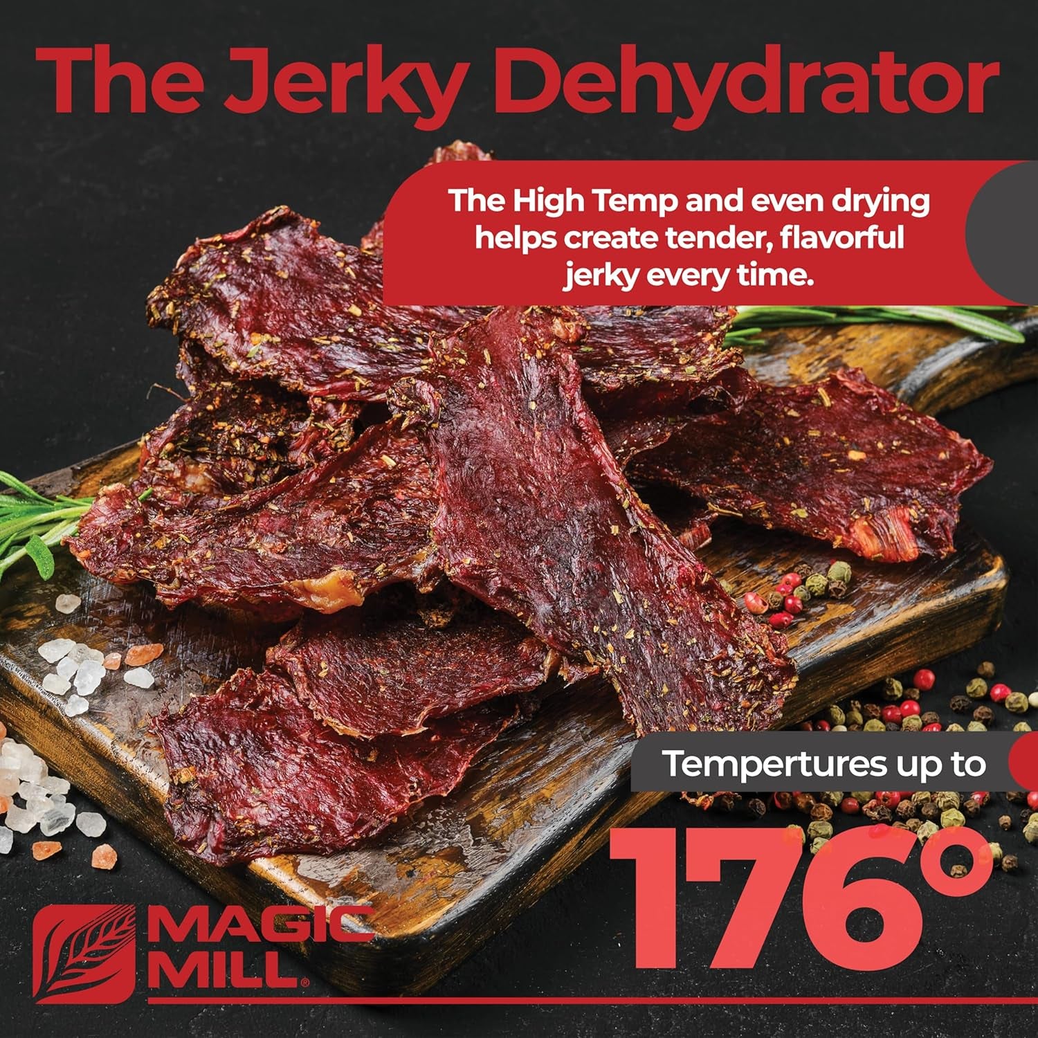 Pro Food Dehydrator Machine | 7 XL Stainless Steel Trays | Dryer for Jerky, Dog Treats, Herb, Meat, Beef, Fruit | Keep Warm Function, Digital Timer and Temperature Control, ETL Approved