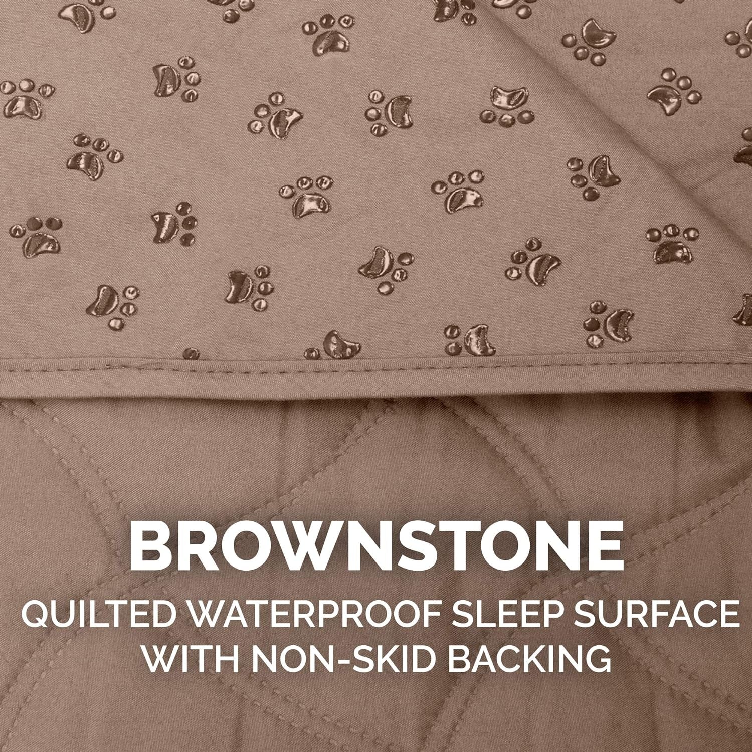 Waterproof & Non-Slip Twin Size Mattress Cover Protector for Dogs & Cats, Washable, for Beds, Couches, & Car Seats - Quilted Twill Blanket Mattress Cover - Brownstone, Small/Twin Size