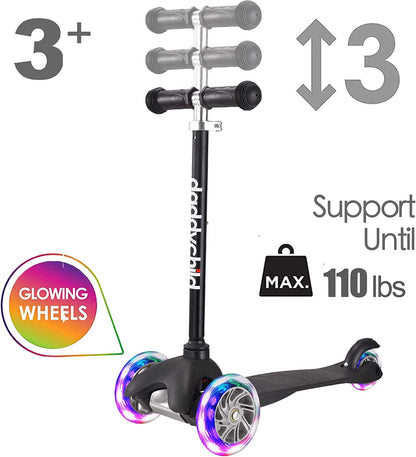 3-Wheel Kick Scooter for Children Aged 3-6, Featuring Light-Up Wheels for Boys and Girls